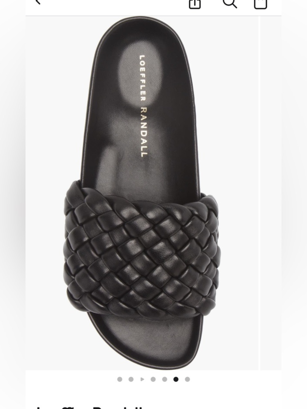 Loeffler Randall Sonnie Woven Leather Slide Sandals Black Size 7